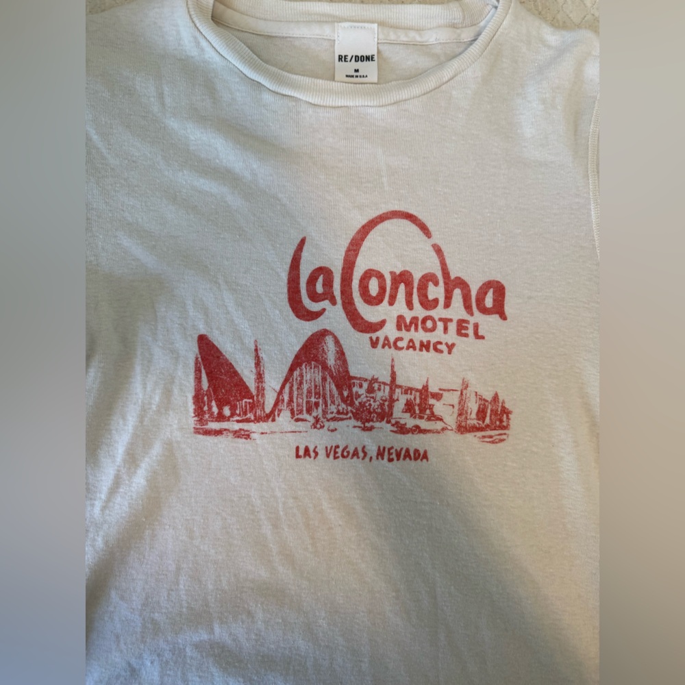 Re/Done Cream shirt with Red Graphic